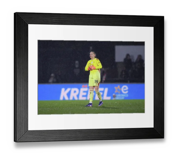 Framed Print : Arsenal Women FC v OH Leuven - UEFA Women's Champions League 2025 / 26 KO play-offs Second Leg Arsenal Women FC v OH Leuven - UEFA Women's Champions League 2025 / 26 KO play-offs
