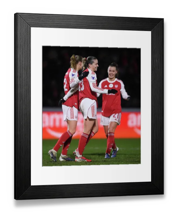 Framed Print : Arsenal Women FC v OH Leuven - UEFA Women's Champions League 2025 / 26 KO play-offs Second Leg Arsenal Women FC v OH Leuven - UEFA Women's Champions League 2025 / 26 KO play-offs