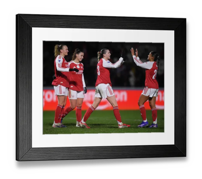 Framed Print : Arsenal Women FC v OH Leuven - UEFA Women's Champions League 2025 / 26 KO play-offs Second Leg Arsenal Women FC v OH Leuven - UEFA Women's Champions League 2025 / 26 KO play-offs