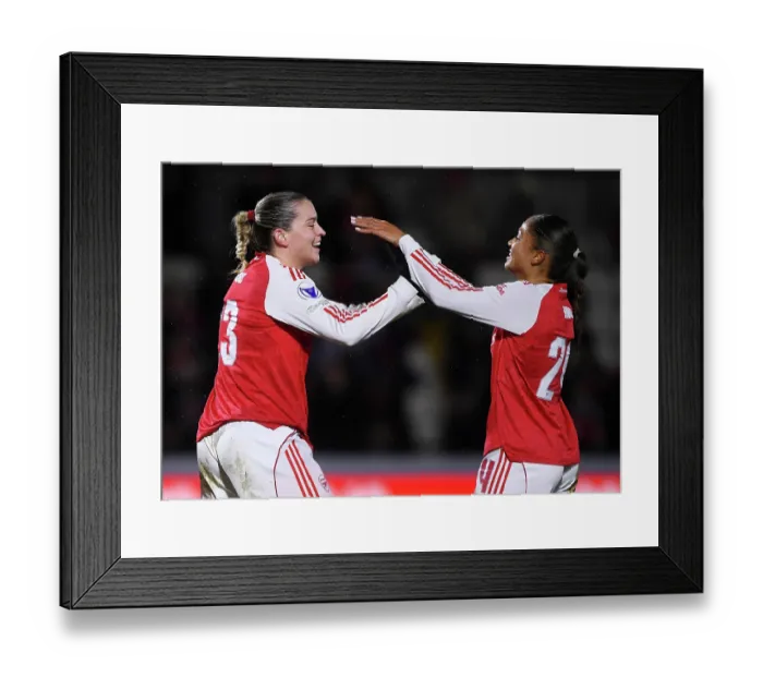 Framed Print : Arsenal Women FC v OH Leuven - UEFA Women's Champions League 2025 / 26 KO play-offs Second Leg Arsenal Women FC v OH Leuven - UEFA Women's Champions League 2025 / 26 KO play-offs