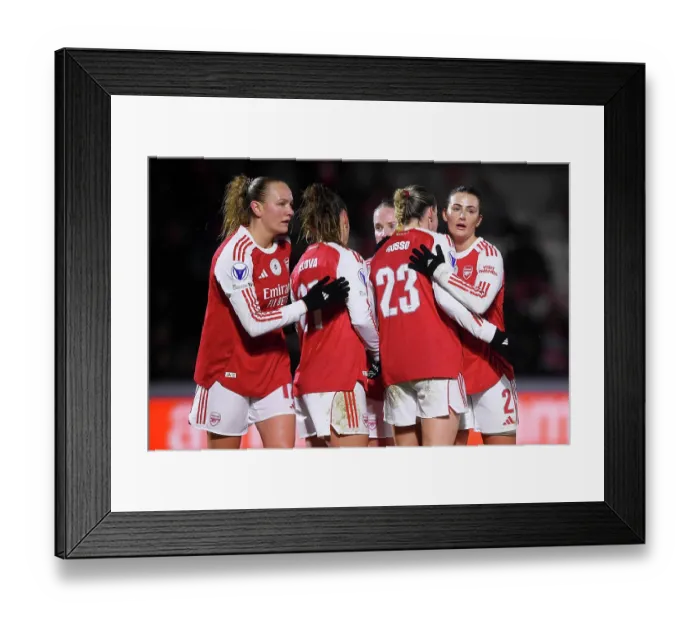 Framed Print : Arsenal Women FC v OH Leuven - UEFA Women's Champions League 2025 / 26 KO play-offs Second Leg Arsenal Women FC v OH Leuven - UEFA Women's Champions League 2025 / 26 KO play-offs