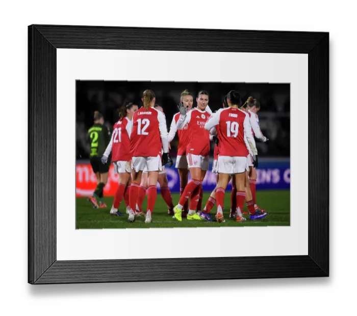 Framed Print : Arsenal Women FC v OH Leuven - UEFA Women's Champions League 2025 / 26 KO play-offs Second Leg Arsenal Women FC v OH Leuven - UEFA Women's Champions League 2025 / 26 KO play-offs
