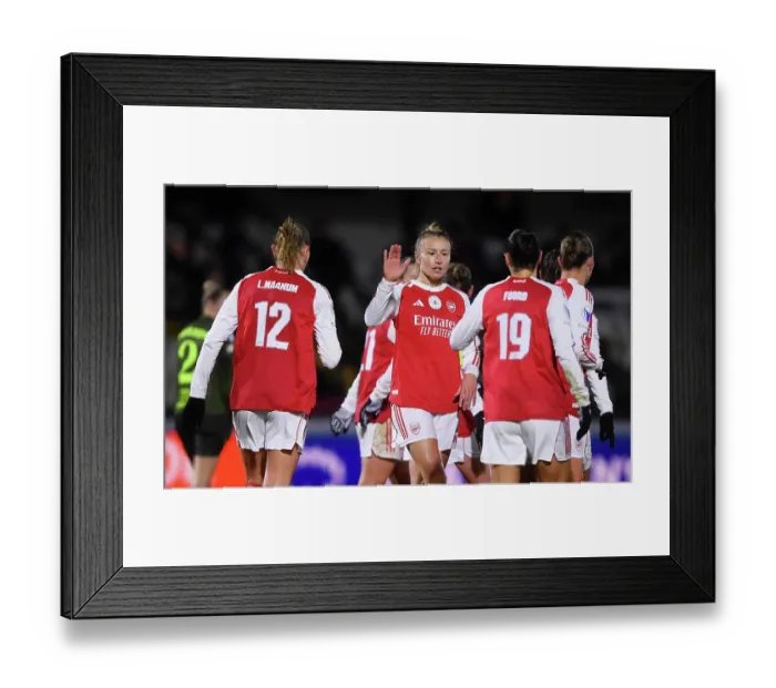 Framed Print : Arsenal Women FC v OH Leuven - UEFA Women's Champions League 2025 / 26 KO play-offs Second Leg Arsenal Women FC v OH Leuven - UEFA Women's Champions League 2025 / 26 KO play-offs