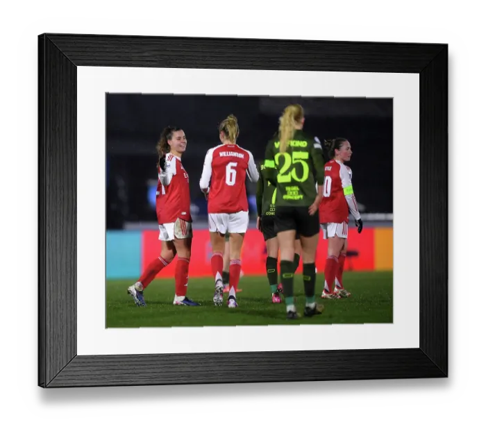 Framed Print : Arsenal Women FC v OH Leuven - UEFA Women's Champions League 2025 / 26 KO play-offs Second Leg Arsenal Women FC v OH Leuven - UEFA Women's Champions League 2025 / 26 KO play-offs