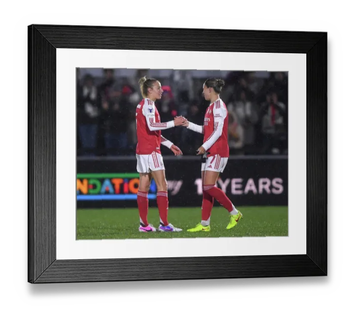 Framed Print : Arsenal Women FC v OH Leuven - UEFA Women's Champions League 2025 / 26 KO play-offs Second Leg Arsenal Women FC v OH Leuven - UEFA Women's Champions League 2025 / 26 KO play-offs