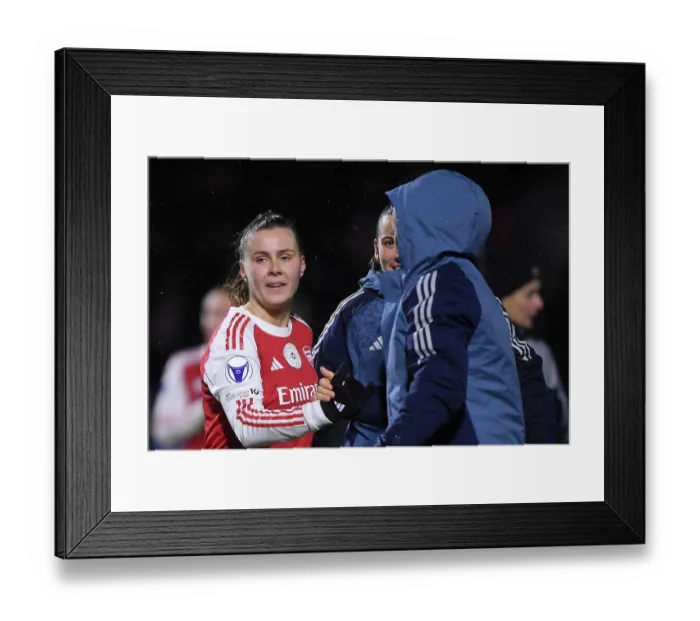 Framed Print : Arsenal Women FC v OH Leuven - UEFA Women's Champions League 2025 / 26 KO play-offs Second Leg Arsenal Women FC v OH Leuven - UEFA Women's Champions League 2025 / 26 KO play-offs