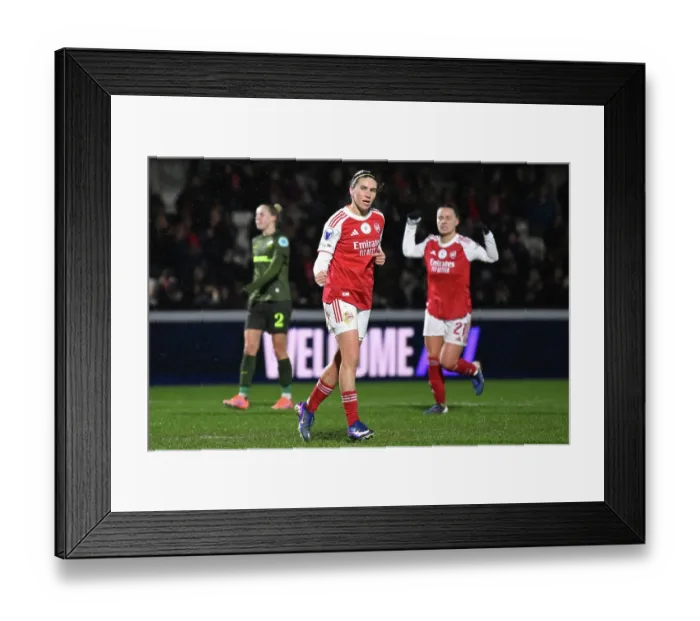 Framed Print : Arsenal Women FC v OH Leuven - UEFA Women's Champions League 2025 / 26 KO play-offs Second Leg Arsenal Women FC v OH Leuven - UEFA Women's Champions League 2025 / 26 KO play-offs