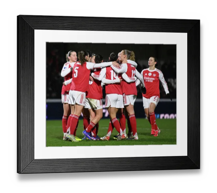 Framed Print : Arsenal Women FC v OH Leuven - UEFA Women's Champions League 2025 / 26 KO play-offs Second Leg Arsenal Women FC v OH Leuven - UEFA Women's Champions League 2025 / 26 KO play-offs