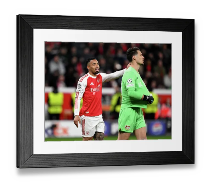 Framed Print : Bayer 04 Leverkusen v Arsenal FC - UEFA Champions League 2025 / 26 Round of 16 First Leg