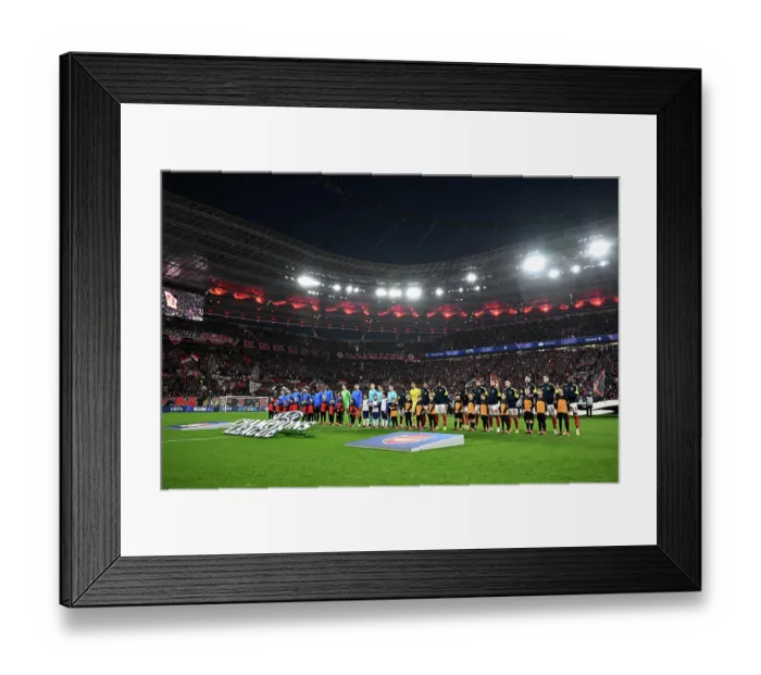 Framed Print : Bayer 04 Leverkusen v Arsenal FC - UEFA Champions League 2025 / 26 Round of 16 First Leg