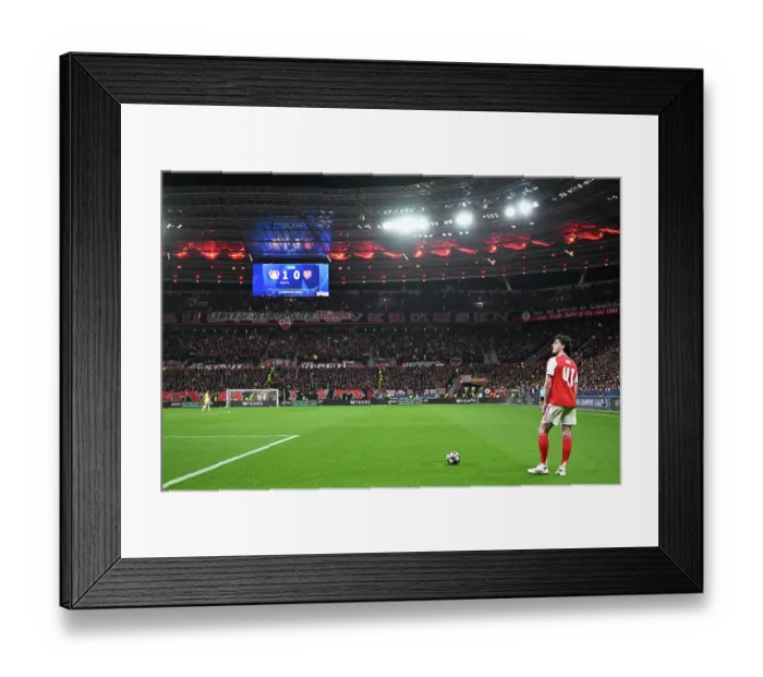 Framed Print : Bayer 04 Leverkusen v Arsenal FC - UEFA Champions League 2025 / 26 Round of 16 First Leg