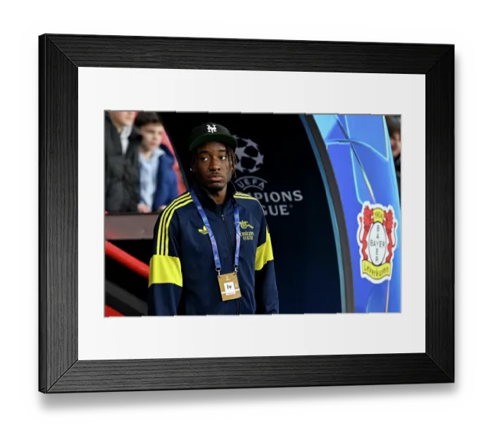 Framed Print : Bayer 04 Leverkusen v Arsenal FC - UEFA Champions League 2025 / 26 Round of 16 First Leg
