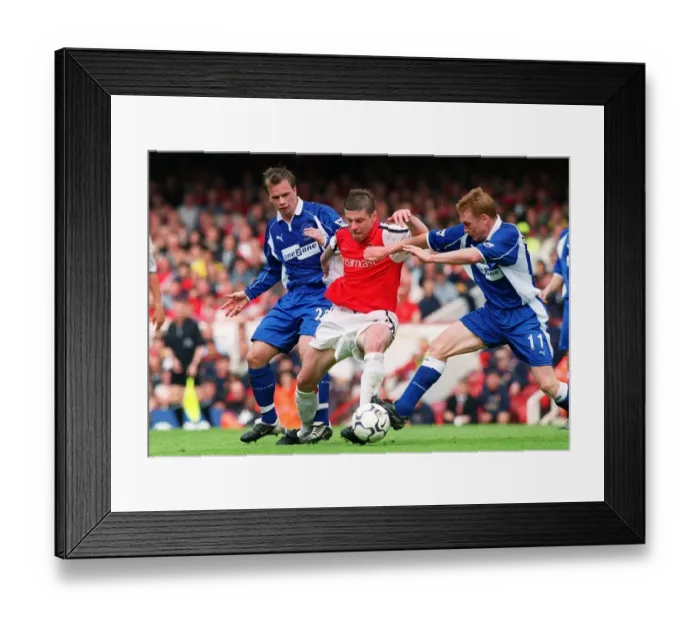 Framed Print : Oleg Luzhny (Arsenal) Mark Pembridge and Tobias Linderoth (Everton)