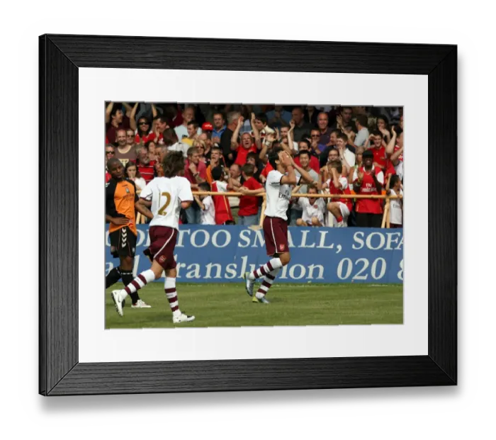 Framed Print : Nacer Barazite celebrates scoring Arsenals 2nd goal Framed Print : Nacer Barazite celebrates scoring Arsenals 2nd goal