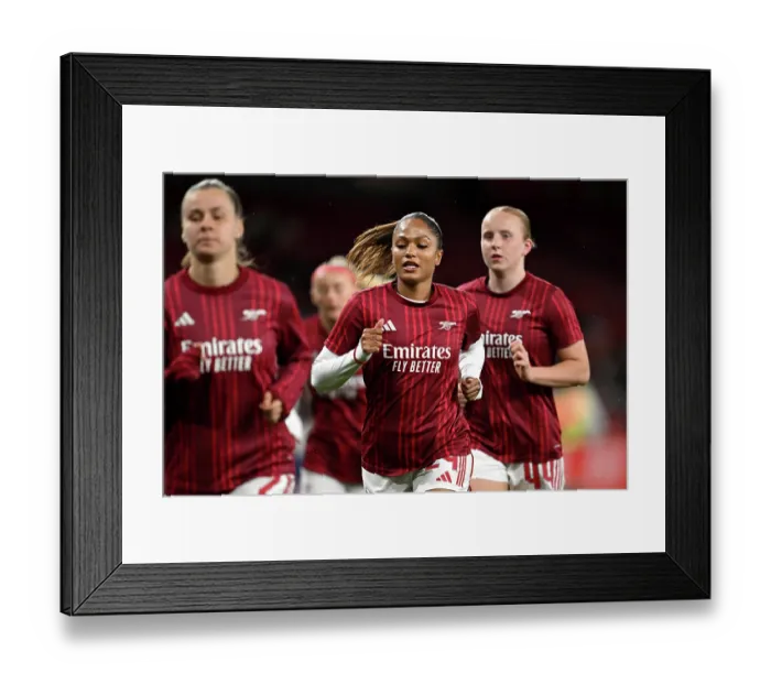 Framed Print : Arsenal v Chelsea - UEFA Women's Champions League 2025 / 26 Quarter-finals First Leg