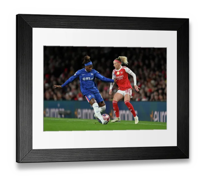Framed Print : Arsenal v Chelsea - UEFA Women's Champions League 2025 / 26 Quarter-finals First Leg