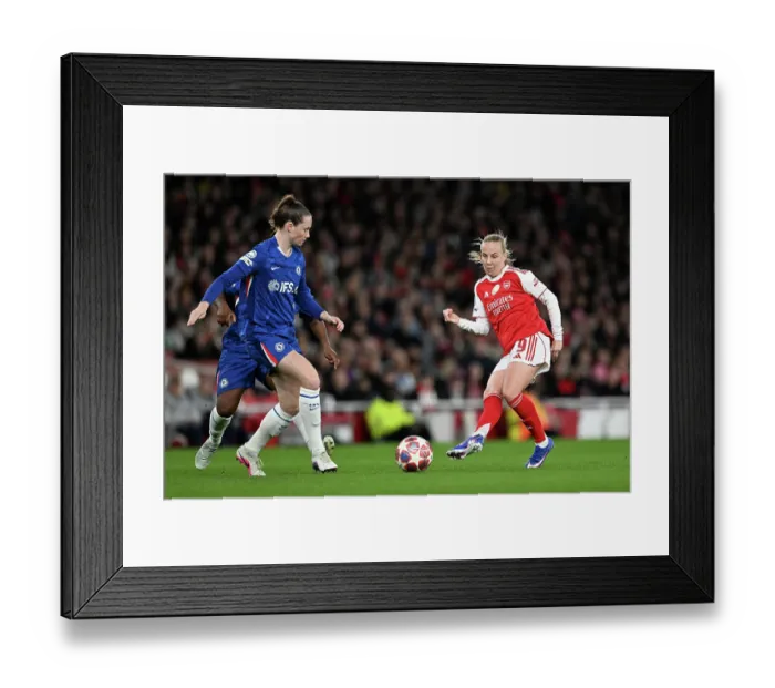 Framed Print : Arsenal v Chelsea - UEFA Women's Champions League 2025 / 26 Quarter-finals First Leg