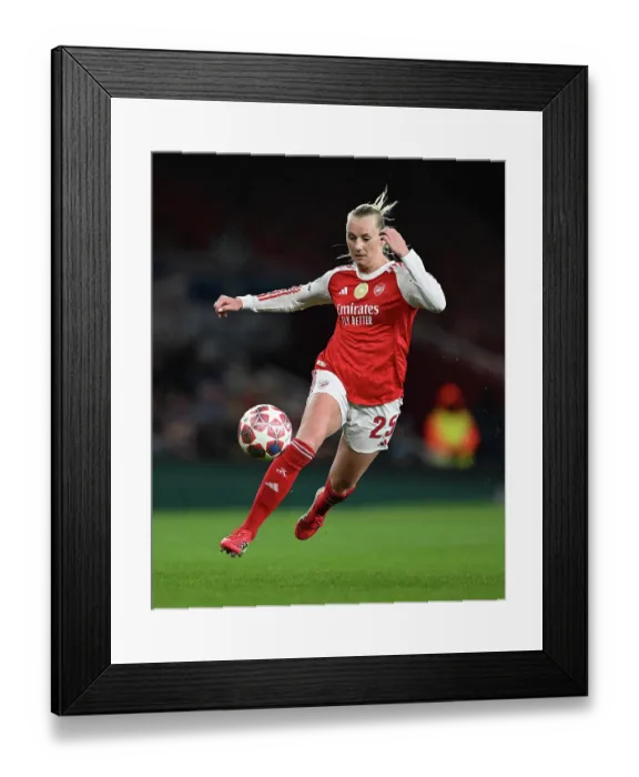 Framed Print : Arsenal v Chelsea - UEFA Women's Champions League 2025 / 26 Quarter-finals First Leg Arsenal v Chelsea - UEFA Women's Champions League 2025 / 26 Quarter-finals First Leg