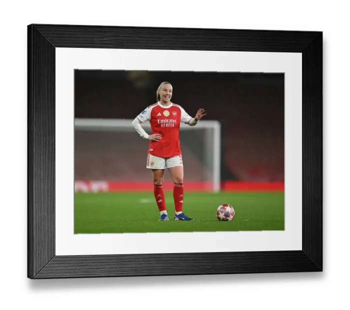Framed Print : Arsenal v Chelsea - UEFA Women's Champions League 2025 / 26 Quarter-finals First Leg Arsenal v Chelsea - UEFA Women's Champions League 2025 / 26 Quarter-finals First Leg