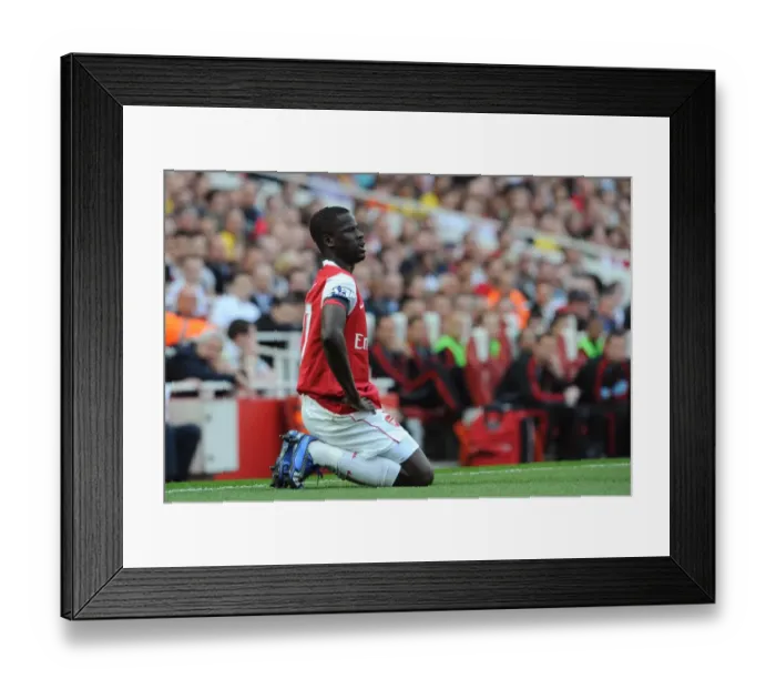 Framed Print : Arsenal's Emmanuel Eboue in Action Against Liverpool at the Emirates Stadium, Barclays Premier League, 17 / 4 / 11