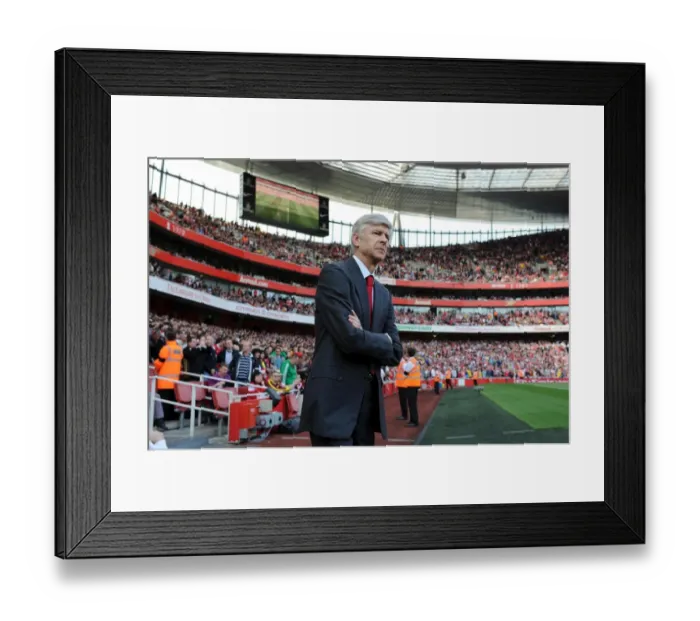 Framed Print : Arsene Wenger at Emirates: Arsenal vs Liverpool, 1-1 Barclays Premier League, April 17, 2011