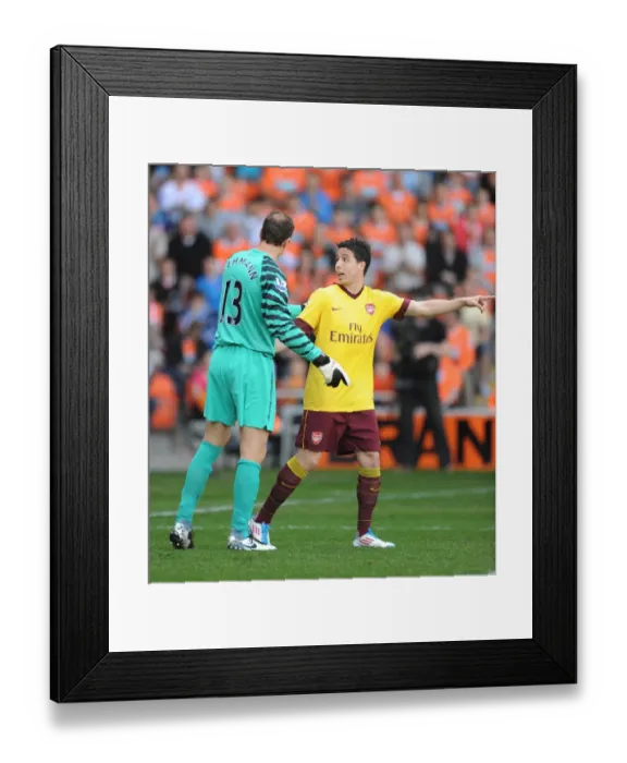Framed Print : Samir Nasri ans Jens Lehmann (Arsenal). Blackpool 1: 3 Arsenal, Barclays Premier League