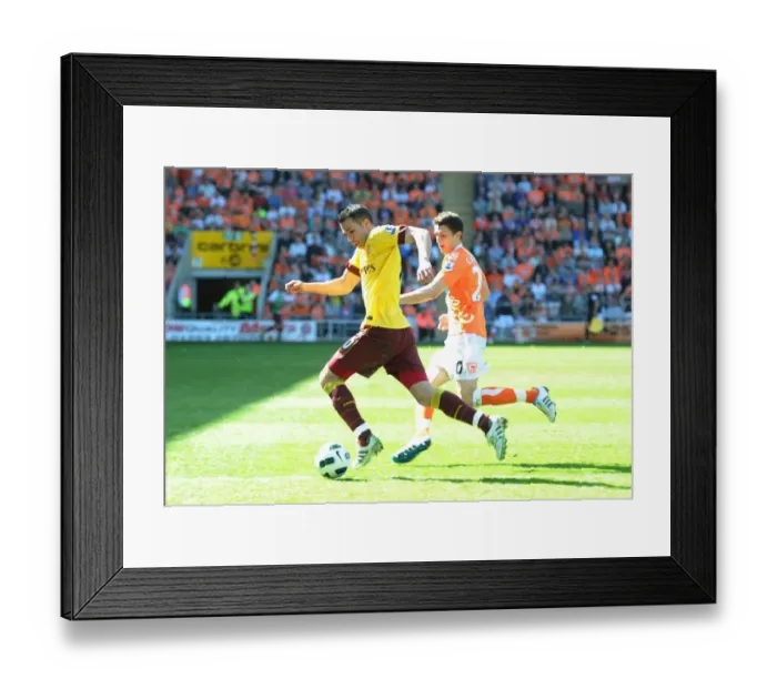 Framed Print : Robin van Persie (Arsenal) Craig Cathcart (Blackpool). Blackpool 1: 3 Arsenal