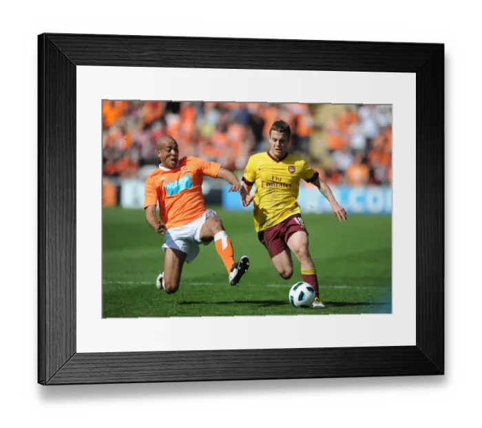 Framed Print : Jack Wilshere (Arsenal) Alex Baptiste (Blackpool). Blackpool 1: 3 Arsenal