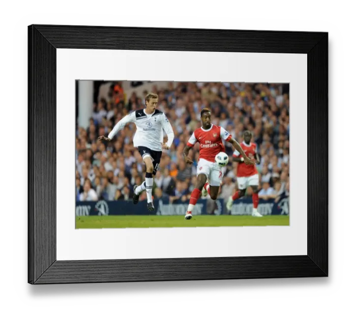 Framed Print : Johan Djourou (Arsenal) Peter Crouch (Tottenham). Tottenham Hotspur 3: 3 Arsenal
