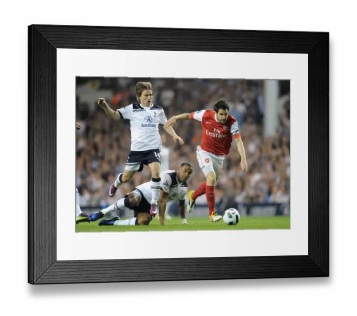 Framed Print : Cesc Fabregas (Arsenal) Luka Modric and Tom Huddlestone (Tottenham). Tottenham Hotspur 3 Framed Print : Cesc Fabregas (Arsenal) Luka Modric and Tom Huddlestone (Tottenham). Tottenham Hotspur 3