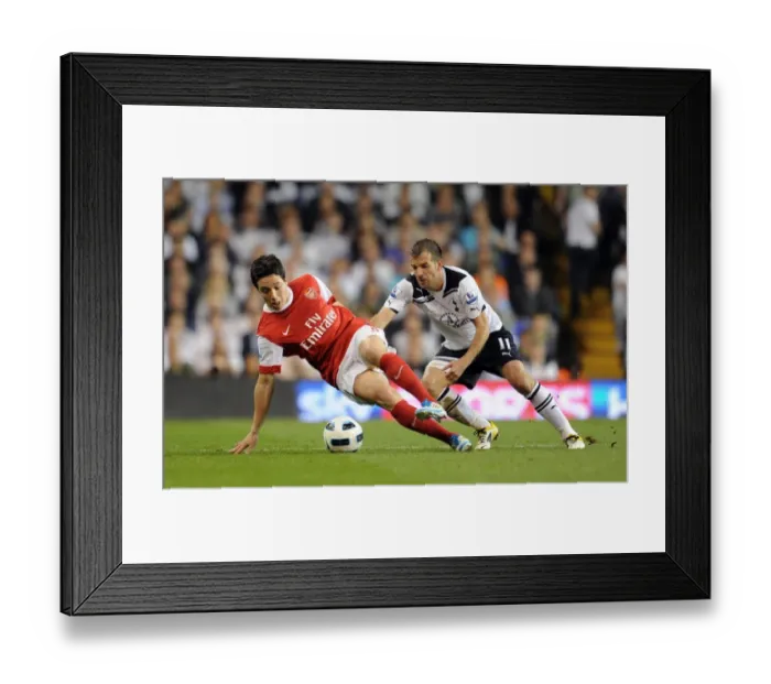 Framed Print : Samir Nasri (Arsenal) Rafeal van der Vaart (Tottenham). Tottenham Hotspur 3: 3 Arsenal