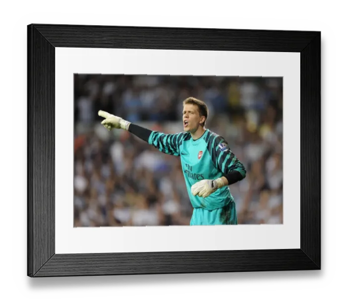Framed Print : Arsenal's Wojciech Szczesny: Heroic Performance in the 3-3 Thriller at White Hart Lane, Premier League, 2011