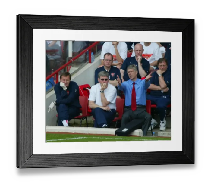 Framed Print : Arsene Wenger the Arsenal manager and Pat Rice his assistant Framed Print : Arsene Wenger the Arsenal manager and Pat Rice his assistant
