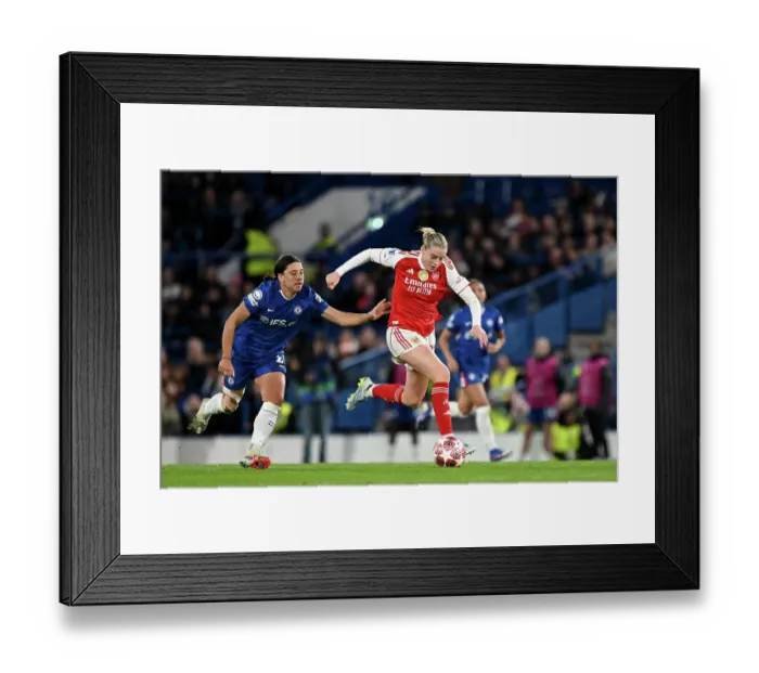 Framed Print : Chelsea FC v Arsenal FC - UEFA Women's Champions League 2025 / 26 Quarter-finals Second Leg