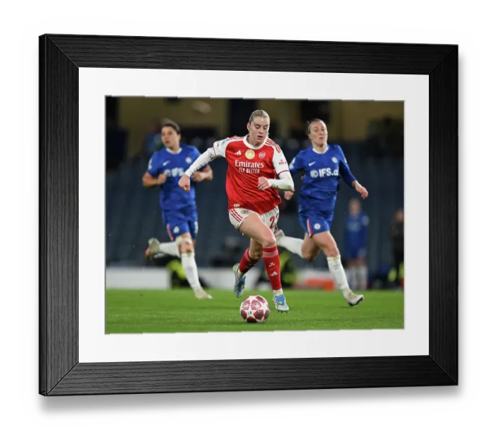 Framed Print : Chelsea FC v Arsenal FC - UEFA Women's Champions League 2025 / 26 Quarter-finals Second Leg Chelsea FC v Arsenal FC - UEFA Women's Champions League 2025 / 26 Quarter-finals