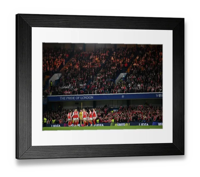 Framed Print : Chelsea FC v Arsenal FC - UEFA Women's Champions League 2025 / 26 Quarter-finals Second Leg Chelsea FC v Arsenal FC - UEFA Women's Champions League 2025 / 26 Quarter-finals