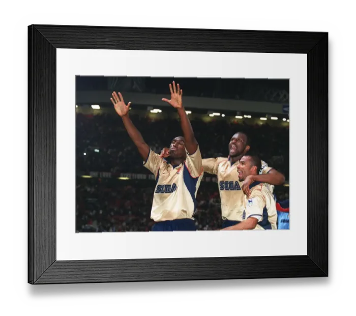 Framed Print : Triumphant Threesome: Vieira, Cole, and Campbell Celebrate Arsenal's Championship Win over Manchester United Framed Print : Triumphant Threesome: Vieira, Cole, and Campbell Celebrate Arsenal's Championship Win over Manchester United