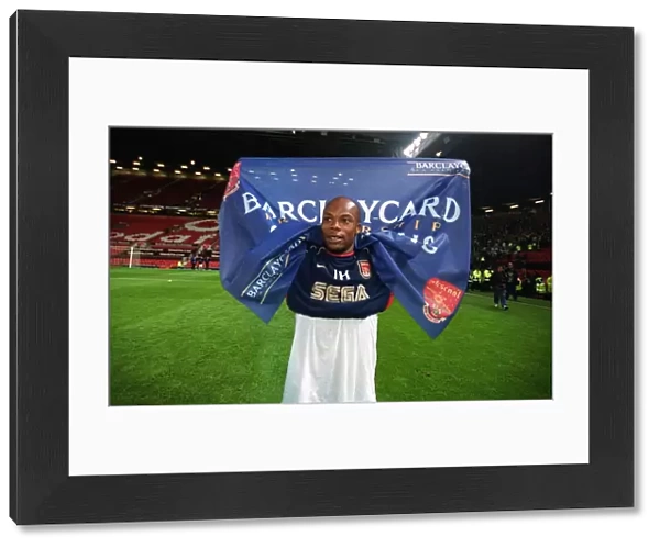 Arsenal goalscorer Sylvain Wiltord celebrates after the match