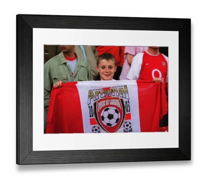 Framed Print : A Young Arsenal Fan. Arsenal 1: 0 Southampton. The F Framed Print : A Young Arsenal Fan. Arsenal 1: 0 Southampton. The F
