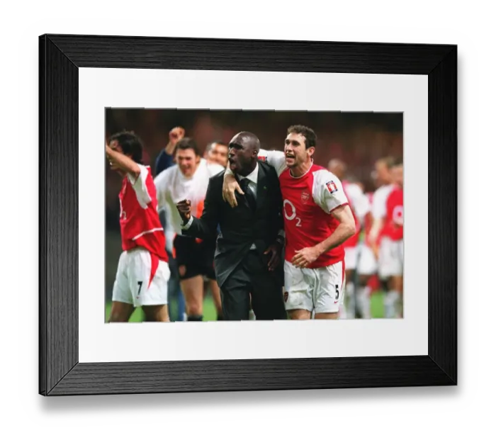 Framed Print : Arsenal's Glory: Sol Campbell and Martin Keown's FA Cup Victory Celebration vs. Southampton, Millennium Stadium, 2003