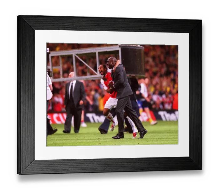 Framed Print : Ashley Cole and Sol Campbell (Arsenal) celebrate at the end of the match Framed Print : Ashley Cole and Sol Campbell (Arsenal) celebrate at the end of the match