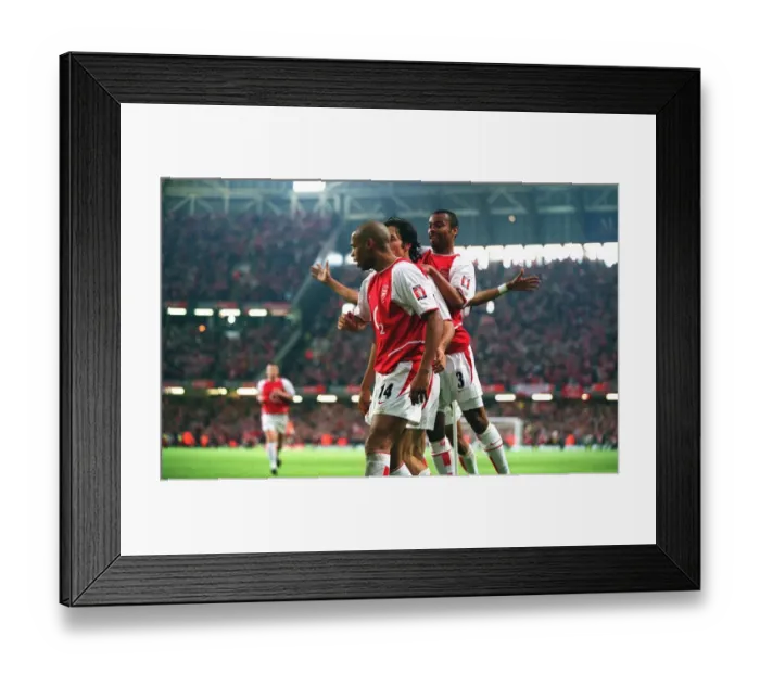 Framed Print : Triumphant Threesome: Pires, Henry, Cole Celebrate Arsenal's FA Cup Win over Southampton Framed Print : Triumphant Threesome: Pires, Henry, Cole Celebrate Arsenal's FA Cup Win over Southampton