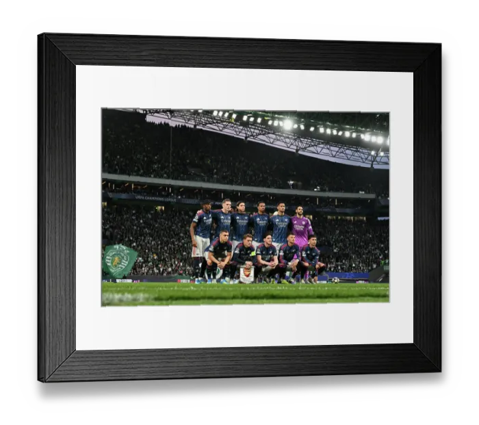 Framed Print : Sporting Clube de Portugal v Arsenal FC - UEFA Champions League 2025 / 26 Quarter-Final First Leg