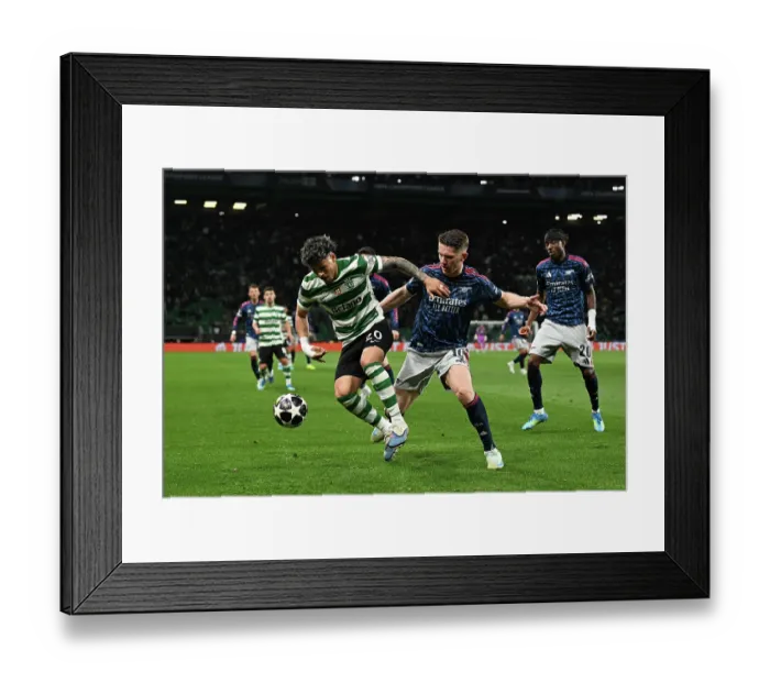 Framed Print : Sporting Clube de Portugal v Arsenal FC - UEFA Champions League 2025 / 26 Quarter-Final First Leg Framed Print : Sporting Clube de Portugal v Arsenal FC - UEFA Champions League 2025 / 26 Quarter-Final First Leg