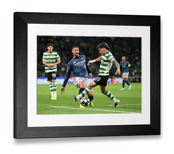 Framed Print : Sporting Clube de Portugal v Arsenal FC - UEFA Champions League 2025 / 26 Quarter-Final First Leg