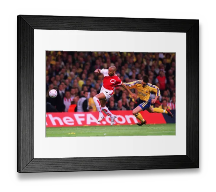 Framed Print : Thierry Henry (Arsenal) Claus Lundekvam (Southampton). Arsenal 1: 0 Southampton