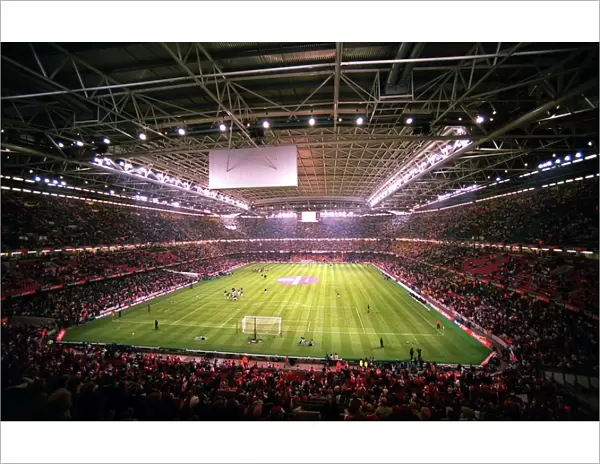 The Millennium Stadium with the roof closed before the match