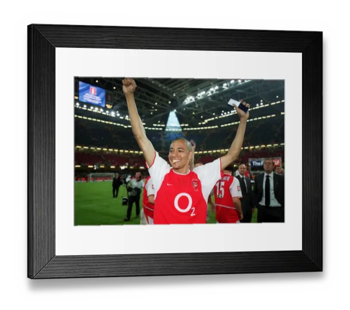 Framed Print : Gilberto with his FA Cuo winners medal after the match. Arsenal 1: 0 Southampton Framed Print : Gilberto with his FA Cuo winners medal after the match. Arsenal 1: 0 Southampton