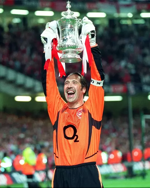 Arsenal's David Seaman Lifts FA Cup After Arsenal's 1-0 Victory Over Southampton, The FA Cup Final, Cardiff, Wales, May 17, 2003