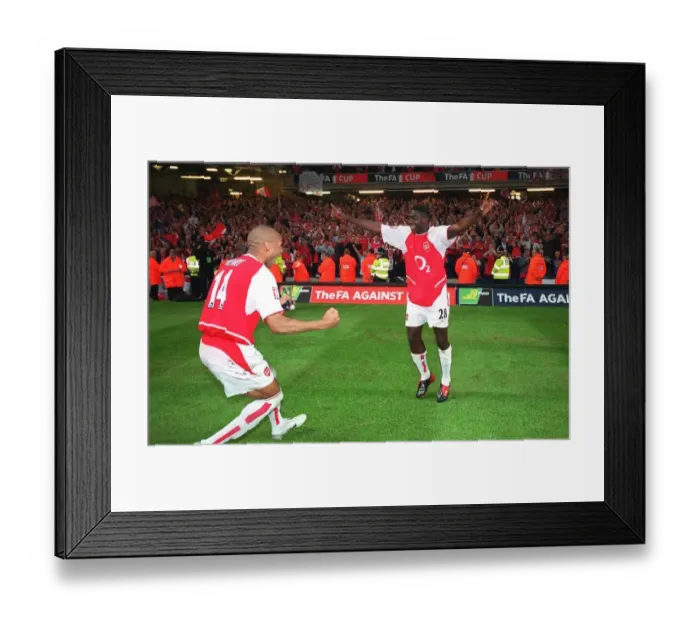 Framed Print : Arsenal's Euphoric FA Cup Victory: Kolo Toure's Memorable Backflip at Millennium Stadium, 2003